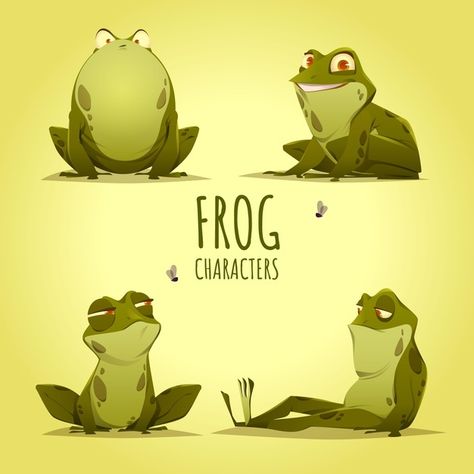 Frog Character, Frog Illustration, Funny Paintings, Cartoon Character Design, Vector Photo, Creative Projects, Character Illustration, Cartoon Characters, E-book