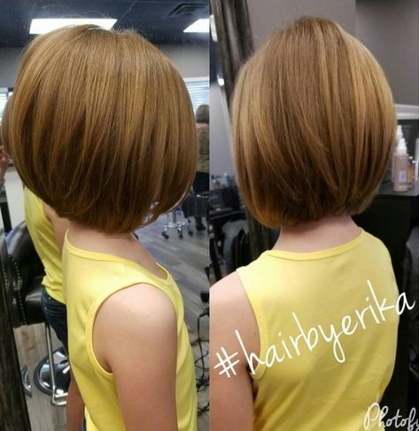 Little Girls' Layered Bob Haircut Kids Bob Haircut, Bob Haircut For Girls, Chin Length Haircuts, Layered Bob Haircuts, Girls Short Haircuts, Cute Haircuts, Girl Haircut, Kids Hair Cuts, Girl Haircuts