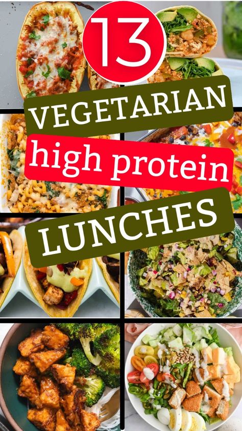 Check out these 13 easy vegetarian high protein lunches that are up for grabs. These meatless meal options that can be dished up to fuel your body till your next meal. High protein so it keeps you feeling fuller longer. You can also meal prep with these easy vegan recipes as well. Vegan High Protein Meal Prep, High Protein Vegetarian Meal Prep, High Protein Meals Vegan, High Protein Meatless Meals, High Protein Meals Vegetarian, Vegan High Protein Recipes, Protein Vegetarian Meals, High Protein Lunches, Vegan Chicken Pot Pie