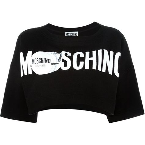 Moschino logo print cropped sweat top (7,365 MXN) ❤ liked on Polyvore featuring tops, hoodies, sweatshirts, crop top, shirts, moschino, black, shirt crop top, short sleeve shirts and boat neck shirt Chic Black Outfits, Moschino Shirt, Black Boat, Boat Neck Shirt, Moschino Logo, Sweat Top, Crop Top Sweatshirt, Boat Neck Tops, Bateau Neck