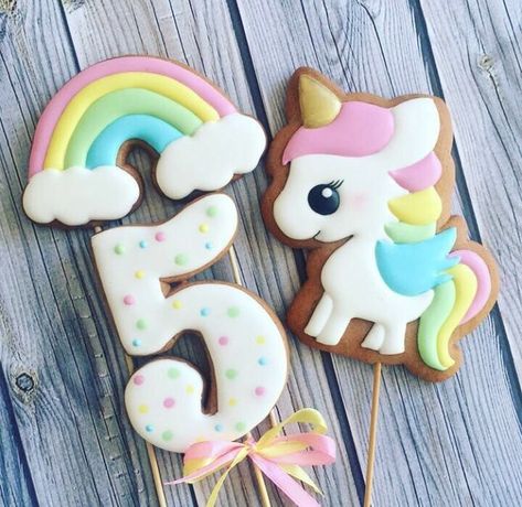 Number Cookies, Birthday Biscuits, Unicorn Themed Birthday Party, Unicorn Cookies, Xmas Cookies, Christmas Cookies Decorated, Icing Cookies, Birthday Cookies, Cookie Designs