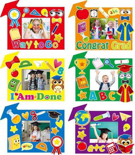 Amazon.com: chiazllta 30 Packs Graduation Picture Frame Craft Kits for Kids Congrats Grad DIY Craft Art Graduation Party Decoration Favor Home Classroom Game Activities : Toys & Games Diy Picture Frames Crafts, Father Picture, Graduation Picture Frames, Grad Diy, Game Activities, Picture Frame Crafts, Home Classroom, Graduation Picture, Preschool Graduation