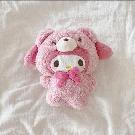 Pink Plushie, Cute My Melody, Kuromi Plush, Dolls Cute, Sanrio Plush, My Melody Cinnamoroll, Cute Squishies, Soft Pink Theme, Melody Cinnamoroll