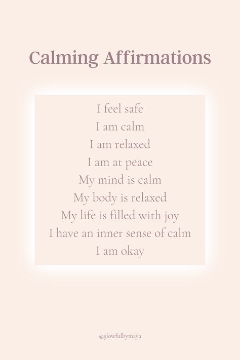 Calming affirmations by glowfulbymaya - positivity grateful motivational happiness self love Bedtime Gratitude Affirmations, Relaxing Affirmations, 2025 Growth, Calming Affirmations, Calm Confidence, Bedtime Affirmations, Affirmations Confidence, Manifestation Prayer, I Am Okay