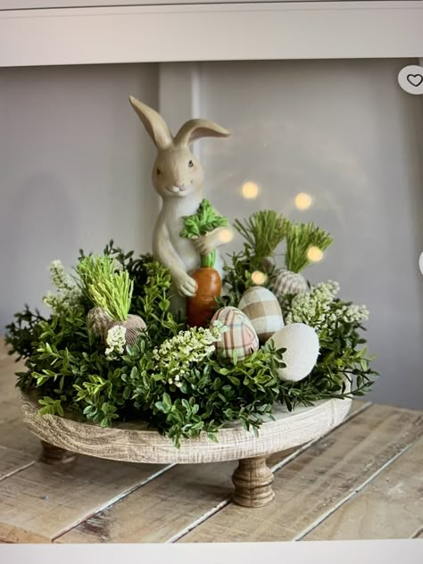 Modern Boho Tablescape, Easter Trays Centerpieces, Lamb Easter Decor, Spring Decor 2024, Easter Entryway Table Decor, Easter Tray Decor Ideas, Easter Centerpieces Table, Easter Display Ideas, Easter House Decorations