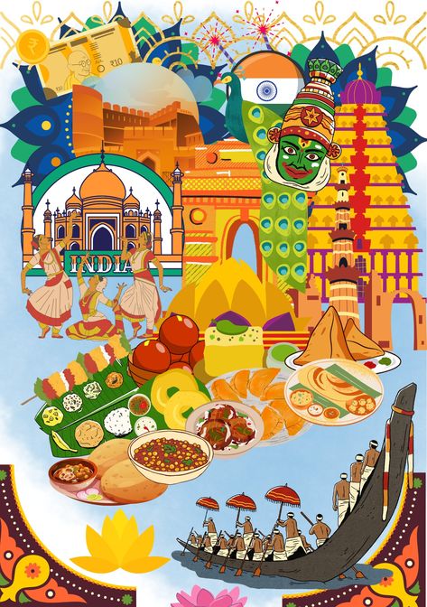 Incredible India digital art print🎭🎨 Digital Art Work, Stick Art, Hobbies And Interests, Art N Craft, Acrylic Canvas, Incredible India, Bottle Art, Art Forms, Art Work