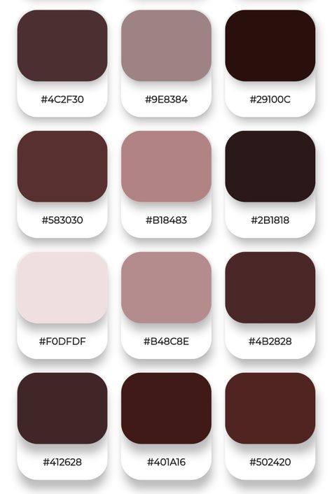 Color Schemes Dark Academia, Dark Coquette Color Palette, Dark Shades Colour Palettes, Colors Hex Codes, 2024 Color Palette, 3 Color Palette, Dark Academia Color Palette, Color Palette Hex Codes, Dark Academia Color