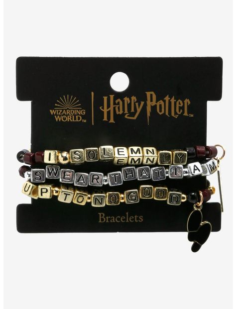 Harry Potter Marauder's Map Beaded Bracelet Set | Hot Topic The Beatles Bracelet, Matching Bracelets For 3, Harry Potter Bracelet Ideas, Harry Potter Friendship Bracelet, Harry Potter Bracelets, Learning Fashion, Harry Potter Bracelet, Stile Harry Potter, Harry Potter Accessories