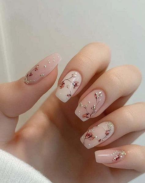 Nails For Bride Wedding Day Indian, Indian Nail Designs India, Nails Design For Bride, Burgundy Nails Designs Nailart, Burgundy Flower Nails, Wedding Nails For Bride Pink, Indian Wedding Nail Art Designs, Indian Bride Nails Wedding, Nailart Simple Elegant