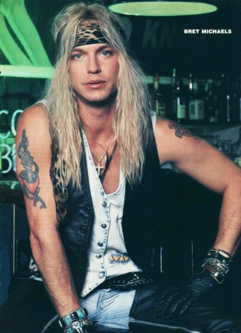 Bret M. Of Poison Poison Rock Band, Bret Michaels Band, Bret Michaels Poison, 80s Glam Rock, Dj Ashba, 80's Hair, Glam Rock Bands, Hair Metal Bands, Bret Michaels