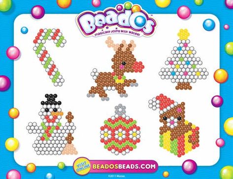 Aqua Beads Christmas, Aquabeads Templates, Aqua Beads, Origami Design, Iron Beads, Perler Patterns, Christmas Templates, Perler Bead Patterns, Pony Beads