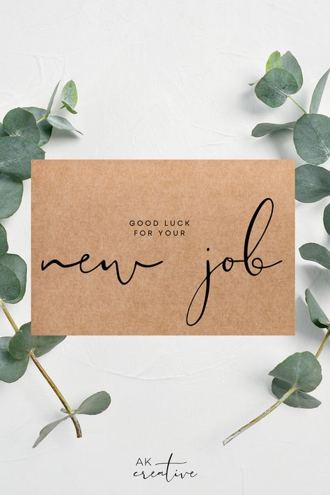 Job Promotion Aesthetic, Good Luck New Job, New Job Card, Congratulations Cards, Calligraphy Print, Neuer Job, Well Wishes, Diy Presents, Good Luck To You