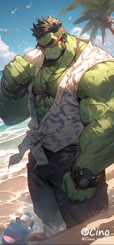 Follow me to explore more of my unique AI-generated artwork. This particular piece was crafted using Midjourney. If you reposting my picture please give me credit. Your support means a lot!🥰 Orc Oc Male, Orc Oc, The Hulk, Cool Monsters, Hulk Marvel, A Level Art, Incredible Hulk, Character Design Male, Gay Art