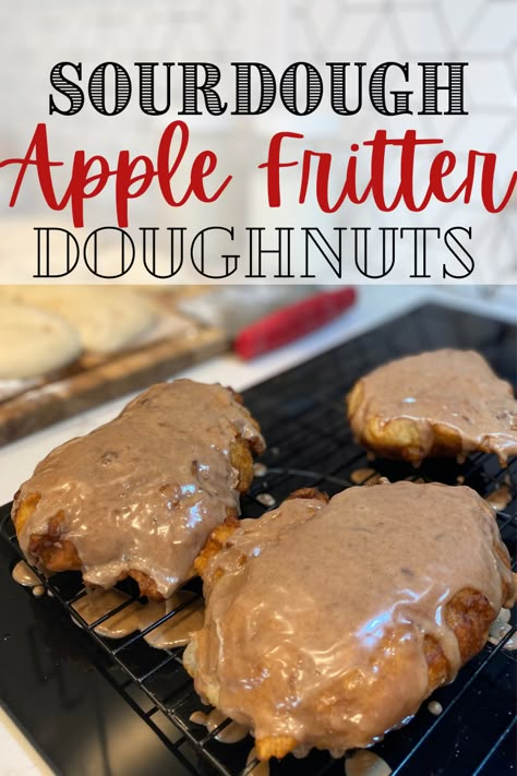 This #sourdough apple fritters #doughnut recipe is super simple and sooo good... The sourdough gives these doughnuts a depth of flavor you just can't get any other way! I generally try to cook and eat healthily. But every once in a while I give in to an idea that's been calling my name. And this one's been brewing for at least a month! #sourdough Apple Fritter Doughnut Recipe, Sourdough Apple Fritters, Use Sourdough Discard, Sourdough Apple, Sourdough Desserts, Artisan Sourdough Bread Recipe, Artisan Sourdough Bread, Sourdough Crackers, Sourdough Pizza Crust