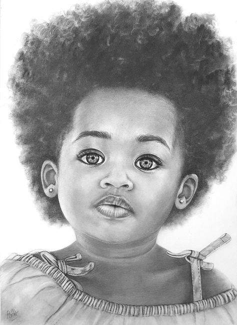 Dessin -Portrait enfant aux crayons  par la Bulle à Béa- Format A4 Portrait Au Crayon, Afrikaanse Kunst, Art Drawings Sketches Pencil, Black Art Painting, Black Artwork, Black Art Pictures, Black Love Art, Pencil Art Drawings, Afro Art