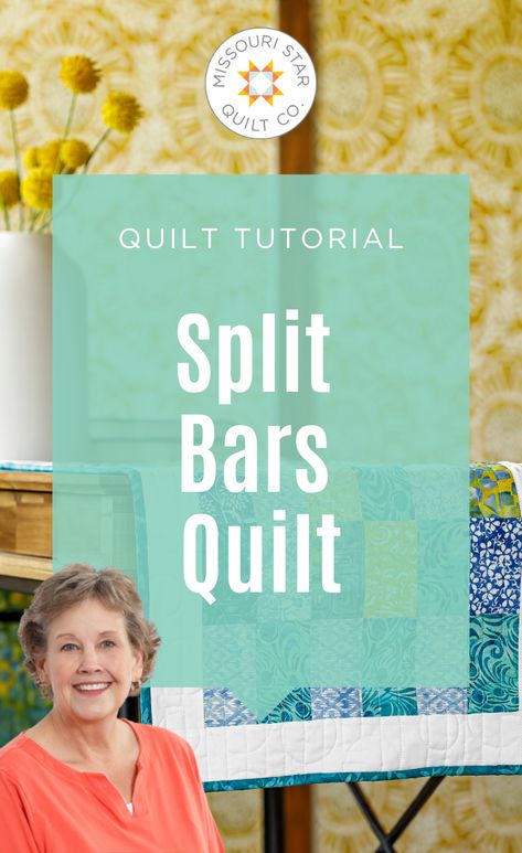 Watch this Simple Split Bars Quilt Tutorial! Jenny Doan demonstrates how to make the sweet n’ simple Split Bars quilt using 2.5 inch strips of precut fabric. Quilt Tutorial Video, Msqc Tutorials, Missouri Quilt Tutorials, Missouri Quilt Company, Beginner Quilt Tutorial, Jelly Roll Projects, Missouri Star Quilt Company Tutorials, Missouri Star Quilt Tutorials, Quilt Videos