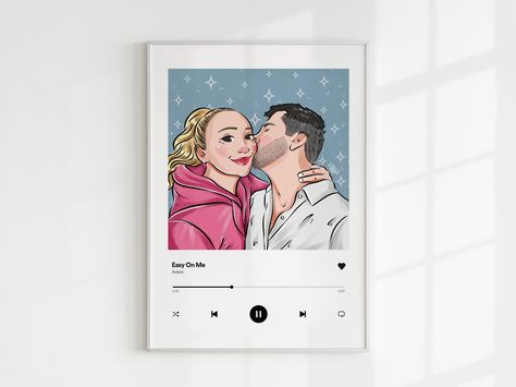 Spotify Illustration, Custom Portrait Illustration, Faceless Portrait, Custom Memorial, Celebrity Caricatures, Unique Valentines, Diy Gifts For Boyfriend, Personalized Artwork, Creative Portraits