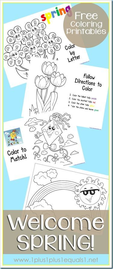 Welcome Spring Coloring Printables {free} Welcome Spring Activities, Spring Preschool Activities, Coloring Printables, Spring School, Spring Printables, Children's Activities, Spring Coloring Pages, Printables For Kids, Spring Preschool