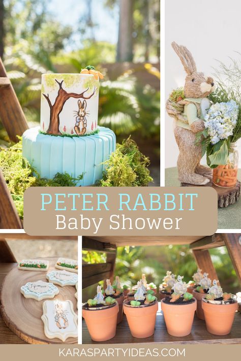 Kara's Party Ideas Peter Rabbit Baby Shower | Kara's Party Ideas Peter Rabbit Favors, Peter Rabbit Food Ideas, Peter Rabbit Party Ideas, Peter Rabbit Baby Shower Favors, Beatrice Potter Baby Shower Ideas, Peter Rabbit Nursery Ideas, Baby Shower Peter Rabbit Theme, Peter Rabbit Party Favors, Peter Rabbit Shower Ideas