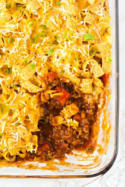 Frito Pie Casserole, Chili Seasonings, Frito Pie Recipe, Frito Chili, Ground Beef Taco, Lemon Pie Recipe, Frito Pie, Beef Taco, Skillet Dishes