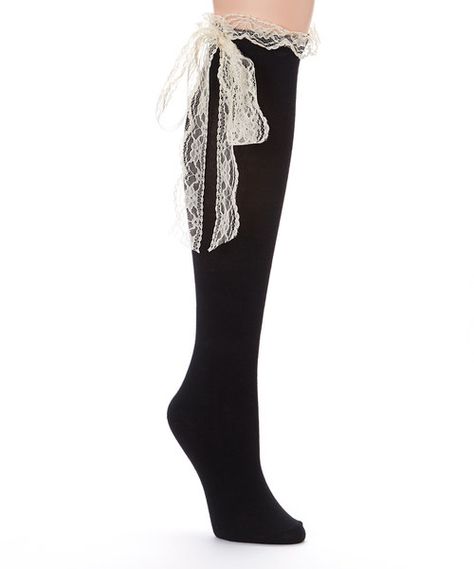 Look at this Black Lace-Ribbon Knee-High Socks on #zulily today! Garter Belts, Lace Socks, Boot Cuffs, Black Knees, Lace Ribbon, Knee Socks, Knee High Socks, Black Ribbon, Lolita Fashion