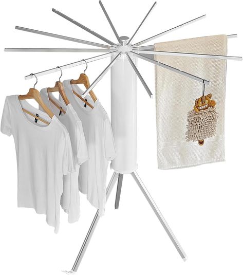 JOOM Tripod Clothes Drying Rack, Garment Rack Portable and Foldable Space Saving Laundry Drying Rack - Drying Rack Floor Folding Balcony Bedroom Solid Metal Invisible Household (Matter Silver) Folding Balcony, Sweater Drying Rack, Laundry Rack, Balcony Bedroom, Drying Rack Laundry, Folding Laundry, Garment Rack, Laundry Drying, Clothes Drying