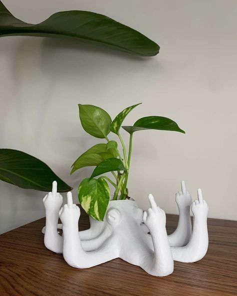 Octopus Plant Pot, Garden Clay Art, Unique Plant Pots, Octopus Planter, Cute 3d Printing Ideas, Cool 3d Printing Ideas, 3d Printing Ideas, Clay Plant Pots, Cerámica Ideas