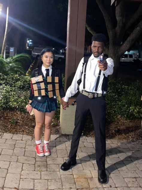 Couples Costume Black People, Cute Couple Halloween Costumes Black Couples, Couple Costumes For Halloween Black, Black Movie Characters Costumes, Couple Anime Halloween Costumes, Black Couples Costumes For Halloween, Black Halloween Costumes Couples, Anime Halloween Costume Couple, Holloween Costume Ideas Couple Black