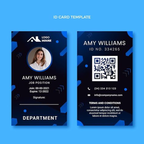 Name Tag Aesthetic, Social Media Images Design, Id Card Design, Identity Card Design, Business Kit, Employee Id Card, Vector Gradient, Name Card Design, Contact Card