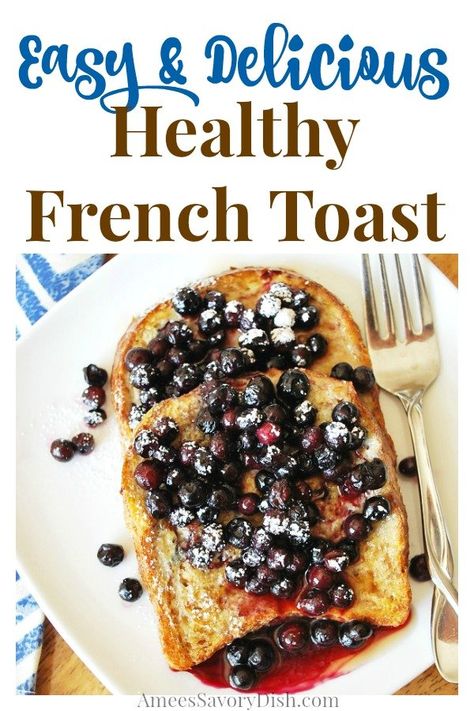 This easy healthy French toast recipe is made with egg whites and sprouted grain bread for a delicious protein-packed breakfast. Delicious French Toast Recipe, Healthy French Toast Recipe, French Recipes Authentic, Protein French Toast, Toast Recipe Breakfast, Healthy French Toast, Nutella Recipes Easy, Homemade French Toast, Recipes Only