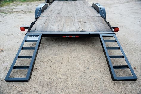 Easily Add Convenient Loading Ramps To Your Trailer Trailer Ramp Ideas, Car Trailer Ramps, Ramp Ideas, Trailer Dolly, Car Hauler Trailer, Trailer Ramps, Ramp Design, Car Hauler, Loading Ramps