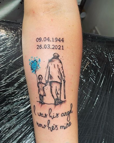 Tattoo Ideas For Grandpa, Baby Girl Tattoo Ideas, Baby Girl Tattoo, Rip Tattoos For Dad, Girl Tattoo Ideas, Grandfather Tattoo, Grandpa Tattoo, Grandparents Tattoo, Tattoos For Dad Memorial