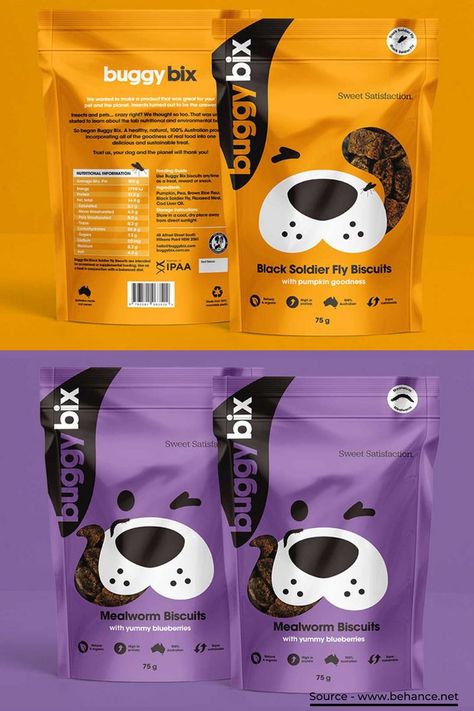 Dog Food Packaging Design Creative, Dog Biscuit Packaging, Dog Biscuits Packaging, Animal Food Packaging Design, Animal Packaging Design, Pet Treat Packaging Design, Dog Food Package Design, Dog Product Packaging, Pets Packaging Design