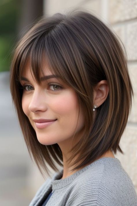 Hair For Double Chin, Chin Length Hair With Layers, Short Bob With Layers, 90s Short Bob, Middle Hairstyles, Wash And Go Hairstyles, 90s Pixie, French Bangs, Hairstyles Trending