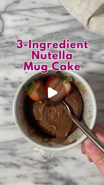 Kathleen ~ Easy, Everyday Recipes on Instagram: "3-INGREDIENT NUTELLA MUG CAKE 🍫 Follow @KathleensCravings for more easy recipes and grab the recipe below! ⬇️ 

Only 3 ingredients and ready in minutes!

Ingredients
* 1 egg
* ¼ cup Nutella, or other chocolate hazelnut spread
* 2 tablespoons all-purpose flour

1. Mix up Cake Batter - Start by beating the egg in a microwave-safe mug. Then stir in the Nutella until mostly smooth and finally mix in the flour. 
2. Microwave - Microwave for 1-1.5 minutes until the cake is puffed up and dry to the touch. When in doubt, it’s better to undercook it by a few seconds than to overcook it.

#easyrecipes #mugcake #nutella" Nutella Mug Cake, Up Cake, Nutella Cake, Eating Alone, Chocolate Hazelnut Spread, Hazelnut Spread, Chocolate Hazelnut, 3 Ingredient, Role Model