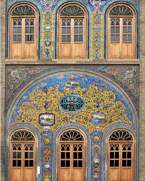 At Home With Alidad on Instagram: “The Golestan Palace was the official residence of the Qajar dynasty (1798-1925) in Teheran, Iran. The palace was rebuilt to its current…” Golestan Palace, Qajar Dynasty, Strange Fruit, Official Residence, Iranian Art, Classical Architecture, Royal Palace, Tehran, Portrait Art