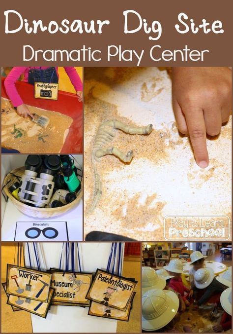 Dinosaur Dramatic Play, Play To Learn Preschool, Dinosaur Theme Preschool, Dramatic Play Themes, Dramatic Play Center, Dinosaur Dig, Dinosaurs Preschool, Dramatic Play Preschool, Dramatic Play Area