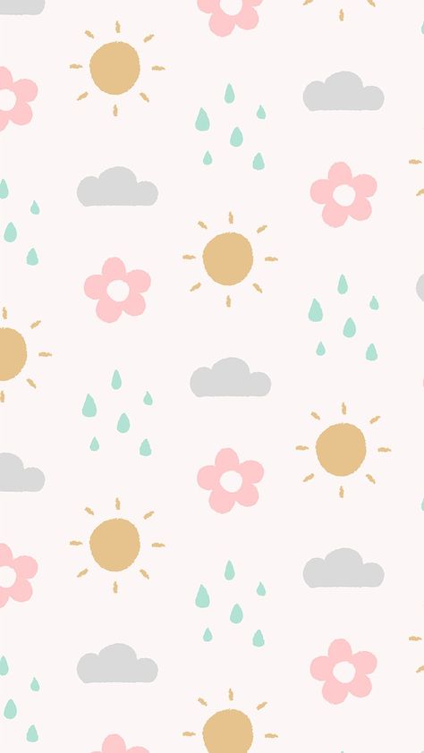 Download free vector of Cute doodle pattern mobile wallpaper, rain iPhone background vector by Techi about kids pattern, kids stories background, rain, child drawing, and seamless pattern 3913837 Iphone Background Pattern, Flower Pastel, Wallpaper Whatsapp, Doodle Background, Background Cute, Cute Wallpapers For Ipad, Cute Mobile Wallpapers, Minimal Patterns, Cloud Pattern