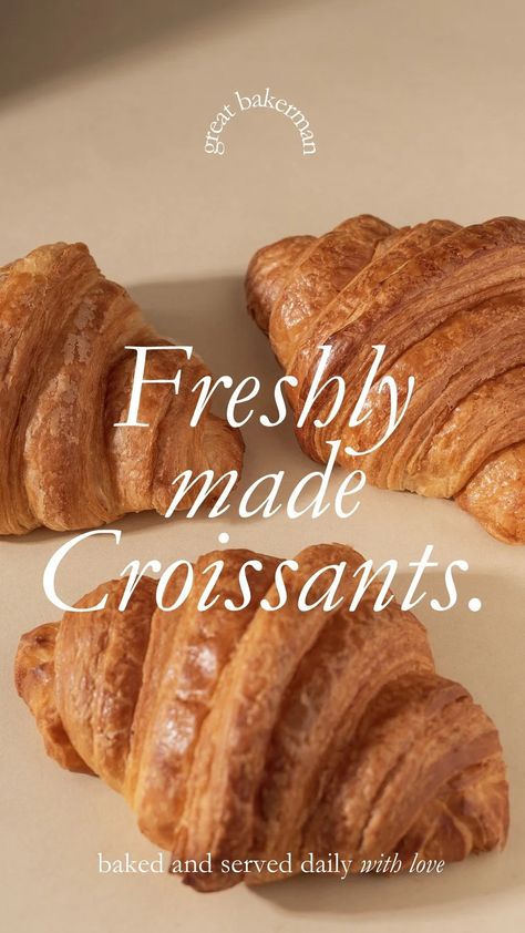 Plantillas Aesthetic Bakery, Making Croissants, Croissants Recipe, Ham And Cheese Croissant, Homemade Croissants, Croissant Recipe, Chocolate Croissant, Bakery Bread, Pastry Shop