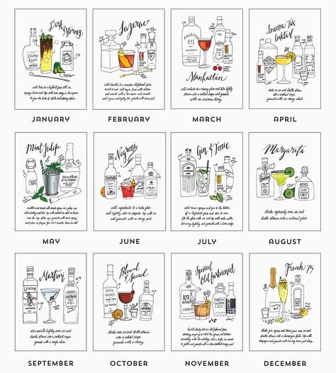 Cocktail Calendar, Five By Five, Grown Up Parties, Classic Cocktail Recipes, Classic Cocktail, Signature Drinks, Adult Drinks, Cocktail Recipe, Planner Organization