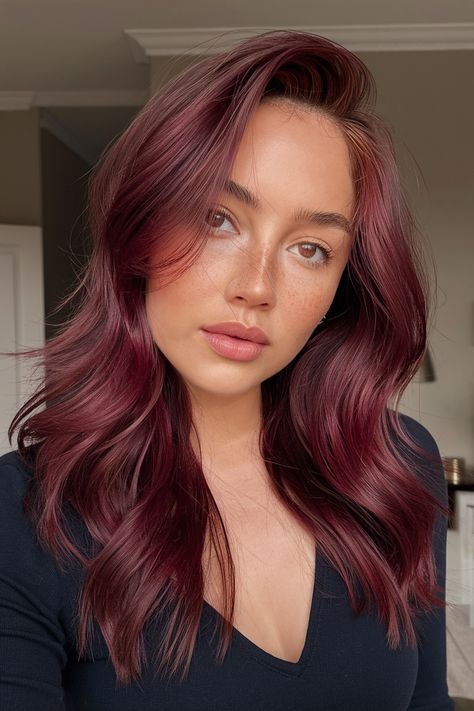 Cherry Hair Pale Skin, Tanned Skin Hair Color, Hair Color Cool Tone, Hair Color Tan Skin, Tan Skin Hair Color, Hair Color For Morena Skin Filipina, Hair Color Ideas For Tan Skin, Hair Color For Indian Skin Tone, Haircuts For Indian Women