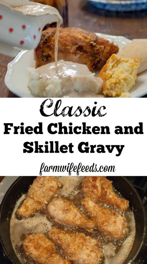 Skillet Gravy, Fried Chicken Gravy, Over Fried Chicken, Gravy Fries, Country Fried Chicken, Easy Fried Chicken, Fried Chicken Dinner, Chicken Gravy Recipe, Fried Chicken Legs