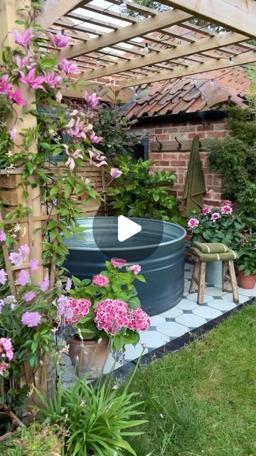 Annabelle Rogers on Instagram: "This time last year I was getting the diptank pool ready for those lovely warm days. I don’t even know where those summer days are this year - it was so cold today & it felt like April not June. I think we all need to do a sun dance to get the sunshine back 💃🏻☀️ 

To answer a few recent questions, we bought this from @diptanks it’s the 5ft one and yes it does have a screw cap at the bottom to drain the water but we use ours to water the plants 🌱 we don’t have a filter but you can definitely get one fitted. Install a hot and cold tap - it’s a game changer! 

#stocktankpool #gardenideas #summerdays" Outside Taps Garden, Garden Tap Ideas, Stocktank Pool Ideas, Patio Container Gardening, Sun Dance, Yard Furniture, Stock Tank Pool, Backyard Furniture, Diy Home Improvement