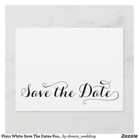 Plain White Save The Dates Postcards Save The Date Background, White Save The Dates, Save The Date Fonts, Date Background, Save The Date Posters, Wedding Invitation Posters, Bride And Groom Cartoon, Wedding Card Frames, Save The Date Wording