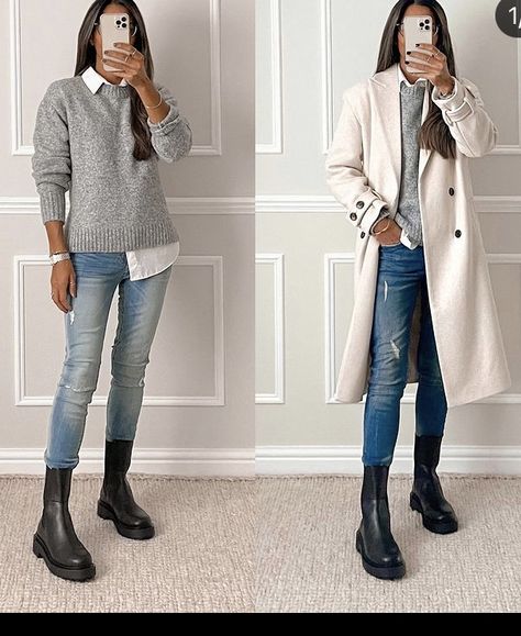 Winter Fashion Outfits 2022-2023, Consert Outfits Ideas Winter, Sporty Feminine Style, Outfit Botas Chelsea Mujer, Botas Chelsea Mujer Outfit, January Outfits For Women 2023, Sweater Dress Outfit Winter, Leggings Outfit Fall, Look Boho Chic