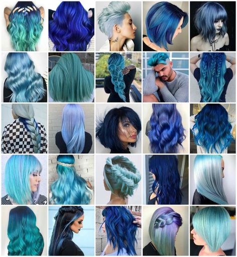 Colored Hairstyles, Blue Hair Color, Perfect Blonde Hair, Bob Hair Color, Blue Ombre Hair, Stacked Bob Hairstyles, Pretty Hair Color, Hair Color Blue, Colorful Hair