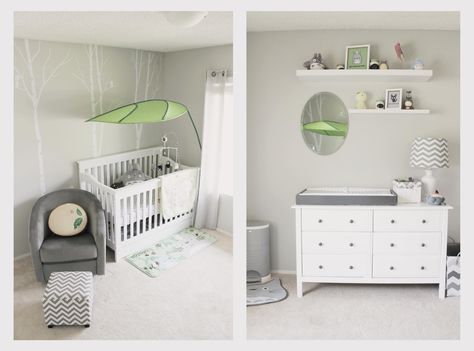 Totoro Nursery - Modern - Santa Barbara | Houzz Totoro Nursery Ideas, Ghibli Nursery, Totoro Nursery, Baby Bedroom Furniture, Green Baby Room, Crib Accessories, Trendy Baby Nursery, Nursery Room Design, Nursery Modern