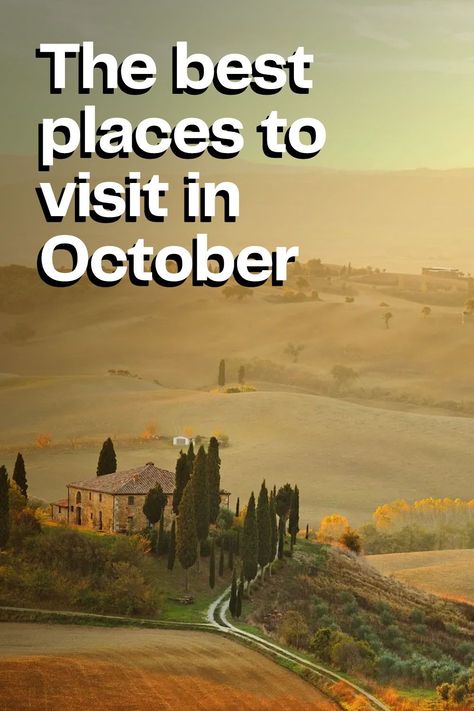 Coming up with a list of places to visit in October is not a heavy lift, as options abound. Whether you're looking for a traditional beach vacation or you're hoping to embrace recent travel trends, like sustainability or slow travel, we've got you covered. Best October Vacations, Top Countries To Visit, Honeymoon Ideas, Travel Trends, Countries To Visit, Slow Travel, Romantic Getaway, Fall Treats, Best Places To Visit