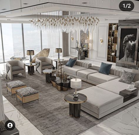 Contemporary Chic Living Room, Classic Contemporary Living Room, Industrial Chic Living Room, Luxury Living Rooms, Chic Living Room Design, Chic Living Room Decor, Minimalist Living Room Decor, Modern House Interior, Elegant Living Room Decor