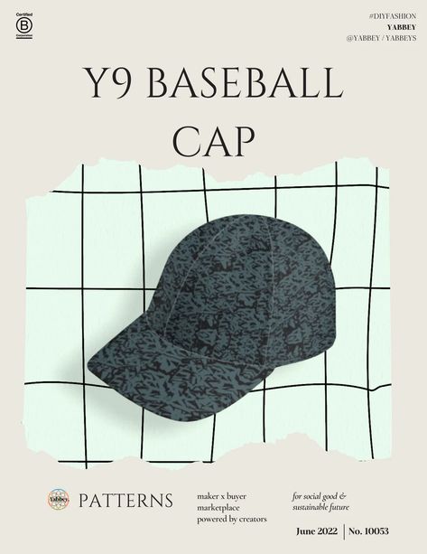 Baseball Cap Pattern Free, Baseball Hat Patterns To Sew Free, Cap Patterns Free, Crochet Baseball Hat, Baseball Cap Pattern, Cap Sewing Pattern, Diy Hats, Hat Sewing, Sewing Hats